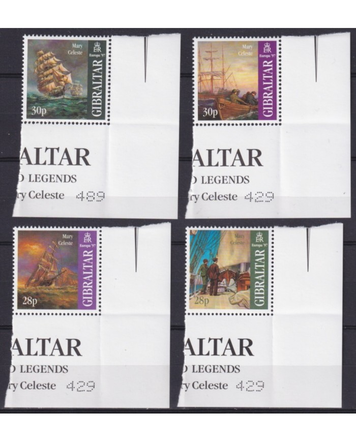 F-EX65686 GIBRALTAR MNH 1997 EUROPA CEPT TALES & LEGENDS MARY CELESTE SHIP.