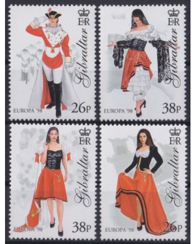 F-EX65632 GIBRALTAR MNH 1998 EUROPA CEPT FESTIVAL NATIONAL DAYS COSTUMES.