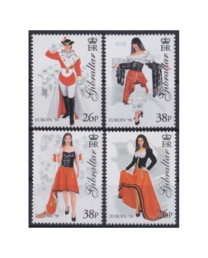 F-EX65632 GIBRALTAR MNH 1998 EUROPA CEPT FESTIVAL NATIONAL DAYS COSTUMES.