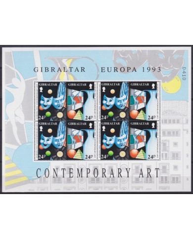F-EX66007 GIBRALTAR MNH 1993 EUROPA CEPT CONTEMPORARY ART SHEET.