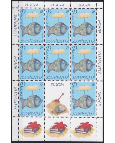 F-EX64792 SLOVENIA MNH 2004 EUROPA CEPT HOLYDAYS VACATION FISHING FISH MINI SHEET.