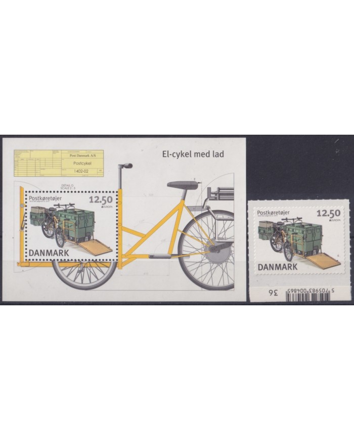 F-EX65731 DANMARK DENMARK MNH 2013 EUROPA CEPT POSTAL VEHICLES CAR.