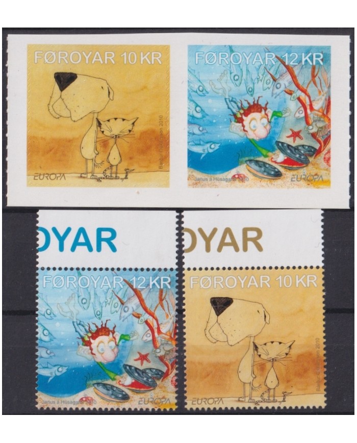 F-EX65771 FAROE FAROYAR DENMARK MNH 2004 EUROPA CEPT CHILDREN BOOKS PERF + ADHESIVE.