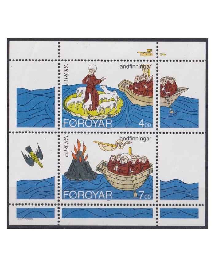 F-EX65655 FAROE FAROYAR DENMARK MNH 1994 EUROPA CEPT ST BRENDAN VOYAGE.