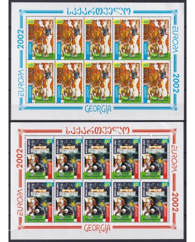 F-EX64782 GEORGIA MNH 2002 EUROPA CEPT CIRCUS MINI SHEET.