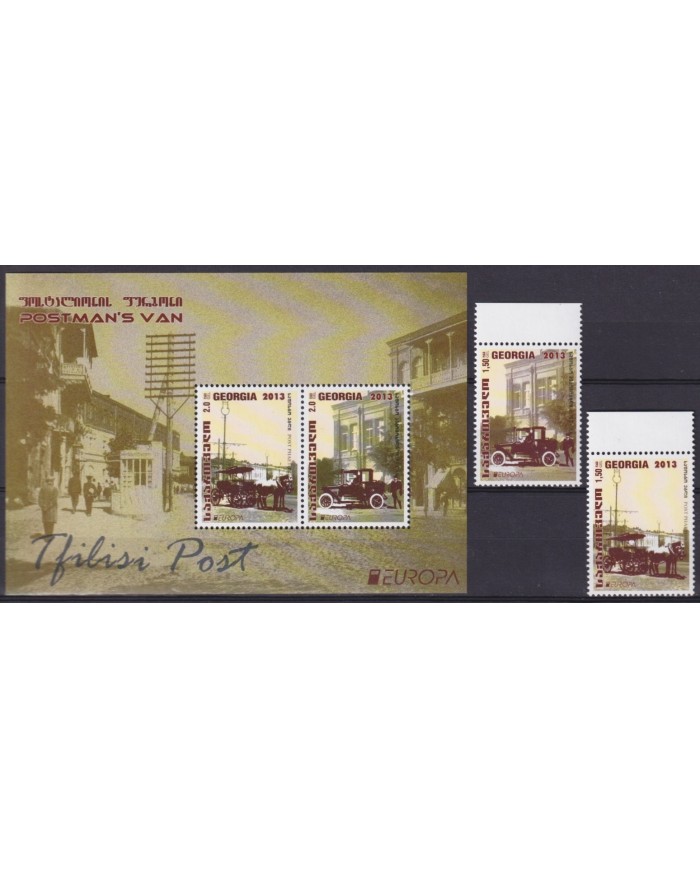 F-EX65637 GEORGIA MNH 2013 EUROPA CEPT POSTAL VEHICLES CAR.