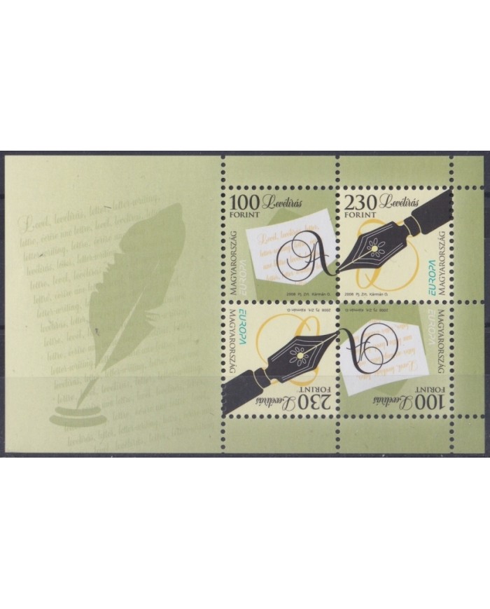 F-EX65602 HUNGARY MNH 2008 EUROPA HAND WRITTER THE LETTER.