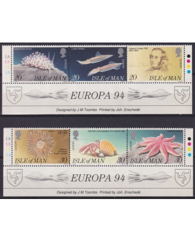 F-EX65643 MAN IS ENGLAND MNH 1994 EUROPA CEPT FORBES MARINE BIOLOGIST FAUNA.