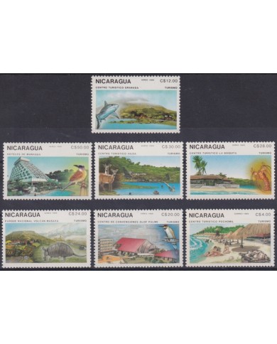 F-EX65463 NICARAGUA MNH 1989 TOURISM CENTER LOBSTER FISH BIRD OISEAUX VÖGEL AVES.