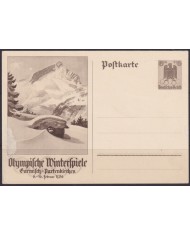 F-EX66659 GERMANY 1936 6pf POSTAL STATIONERY OLYMPIC WINTER GAMES MOUNTAING.