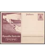F-EX66660 GERMANY 1936 15pf POSTAL STATIONERY OLYMPIC STADIUM GAMES.