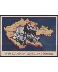 F-EX66961 GERMANY 1939 WWII 6pf POSTAL STATIONERY ILLUSTR SUDETELAND OCCUPATION.