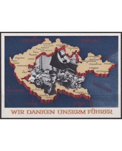 F-EX66716 GERMANY 1939 WWII 6pf POSTAL STATIONERY SUDETELAND OCCUPATION.