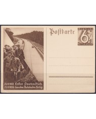 F-EX66623 GERMANY WWII POSTAL STATIONERY ROAD CONSTRUCTION 1936 UNUSED.