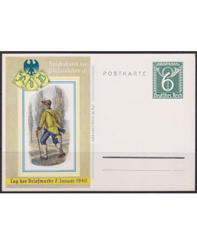F-EX66953 GERMANY 1941 6pf POSTAL STATIONERY WWII POSTMAN.