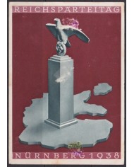 F-EX66965 GERMANY 1938 NURENBERG PARTY MEETENG ILLUSTRATED POSTCARD.