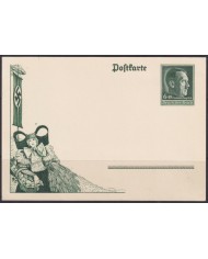 F-EX66711 GERMANY 1938 POSTAL STATIONERY UNUSED WOMAN CARRING FRUIT.