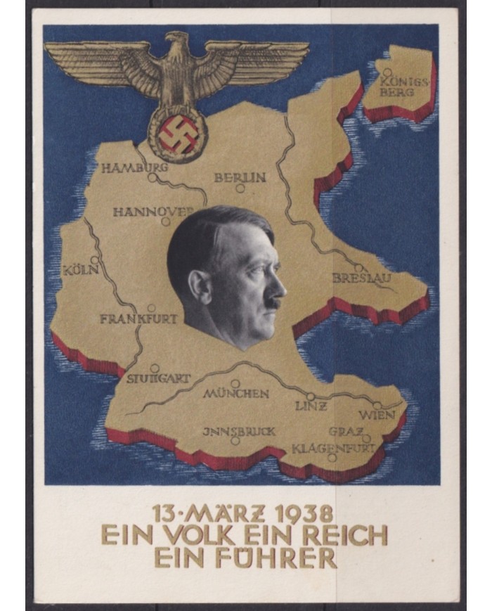 F-EX66666 GERMANY 1938 POSTAL STATIONERY ILLUSTRATED MAP & EAGLE.