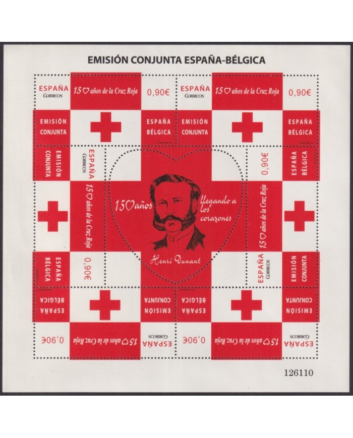 F-EX65053 SPAIN MNH 2013 RED CROSS HENRI DUNANT SPECIAL SHEET.