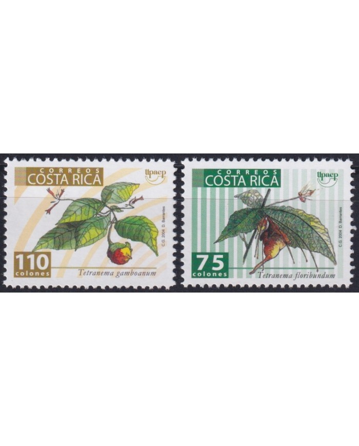 F-EX66464 COSTA RICA MNH 2004 UPAEP FLOWERS PLANTS.