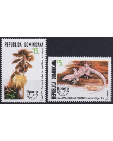 F-EX66463 REP DOMINICANA MNH 2003 UPAEP FAUNA & FLOWERS TREE LIZARD.