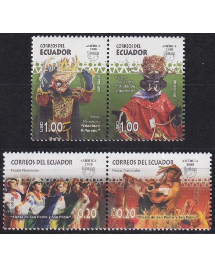 F-EX66482 ECUADOR MNH 2008 NATIONAL HOLIDAYS FIESTAS NACIONALES DANCE.