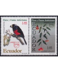 F-EX65819 ECUADOR MNH 2003 UPAEP FAUNA & FLOWERS BIRD.