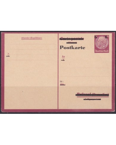 F-EX66619 GERMANY 1936 POSTAL STATIONERY HINDENBURG NEW VALUE OVERPRINT UNUSED.