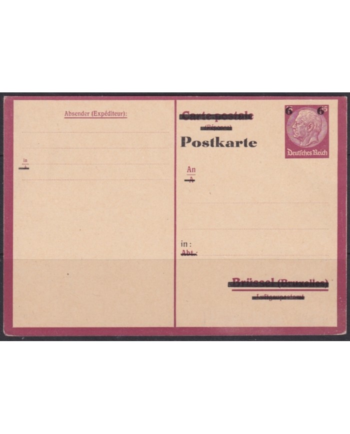 F-EX66619 GERMANY 1936 POSTAL STATIONERY HINDENBURG NEW VALUE OVERPRINT UNUSED.