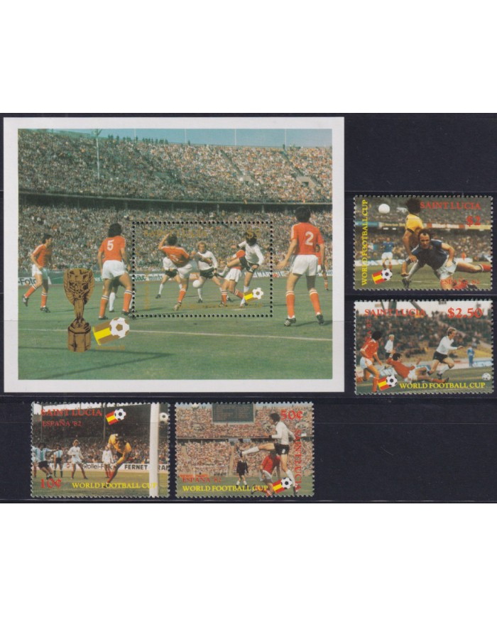 F-EX65902 ST LUCIA MNH 1982 SPAIN SOCCER FUTBOL FOOTBALL CHAMPIONSHIP.