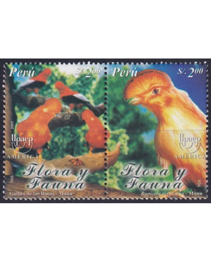 F-EX66461 PERU MNH 2003 UPAEP FAUNA & FLOWERS LIZARD.