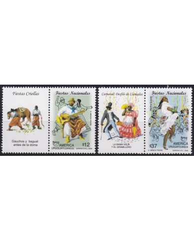 F-EX66485 URUGUAY MNH 2008 UPAEP NATIONAL HOLIDAYS FIESTAS NACIONALES DANCE.