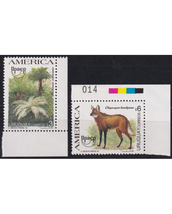 F-EX65845 URUGUAY MNH 1995 AMERICA UPAEP WILDLIFE FOX ZORRO TREE.