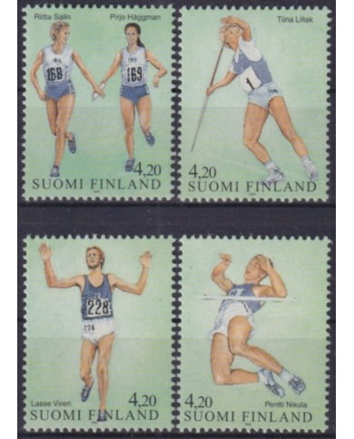 F-EX59411 FINLAND 1994 MNH SPORT ATHLETICS RELAY RACE RUNNING JAVELIN THROWING JUMPING.