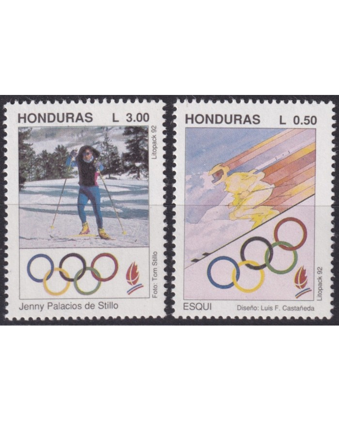 F-EX59524 HONDURAS MNH 1992 WINTER OLYMPIC GAMES ALBERVILLE SKI.