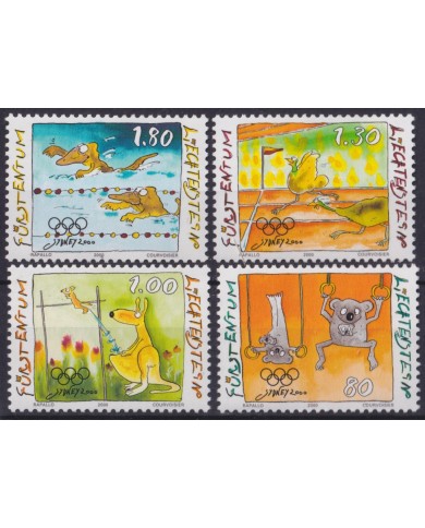 F-EX59374 LIECHTENSTEIN MNH 2000 SIDNEY OLYMPIC GAMES ATHLETISM SWIMMING.
