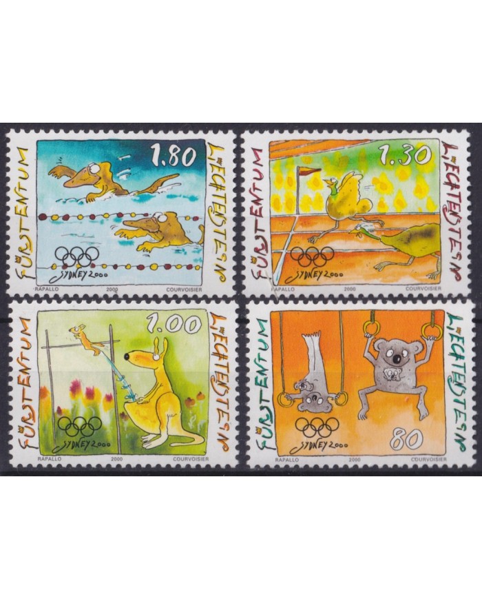 F-EX59374 LIECHTENSTEIN MNH 2000 SIDNEY OLYMPIC GAMES ATHLETISM SWIMMING.