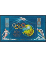 F-EX59903 HUNGARY MNH 1972 MUNICH - SAPPORO OLYMPIC GAMES SHEET.