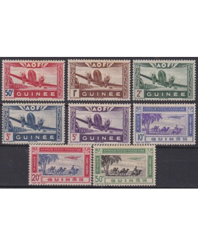 F-EX56253 FRENCH GUINEA MH 1948 AIRPLANE COMPLETE SET.