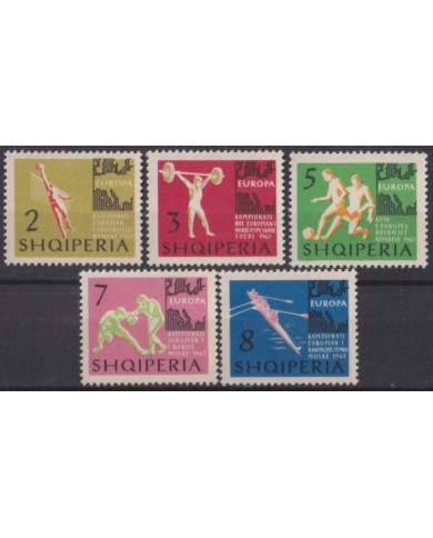 F-EX56339 ALBANIA MNH 1963 EUROPEAN SPORT CHAMPIONSHIP BOXING SOCCER BASKET.