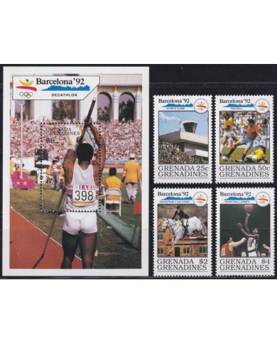 F-EX57591 GRENADA & GRENADINES MNH 1992 OLYMPIC GAMES BARCELONA SOCCER EQUESTRIAN BASKET.