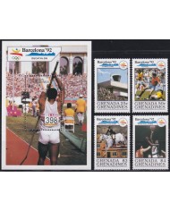 F-EX57591 GRENADA & GRENADINES MNH 1992 OLYMPIC GAMES BARCELONA SOCCER EQUESTRIAN BASKET.