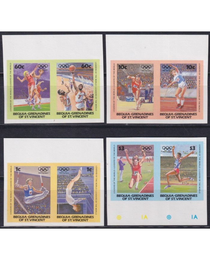 F-EX57611 BEQUIA GRENADINES & ST VINCENT MNH 1984 IMPERF OLYMPIC GAMES ATHLETISM JAVELIN.