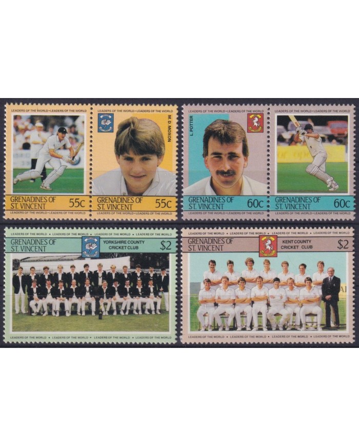 F-EX57590 GRENADINES & ST VINCENT MNH 1985 CRICKET KENT YORKSHIRE COUNTY GAMES