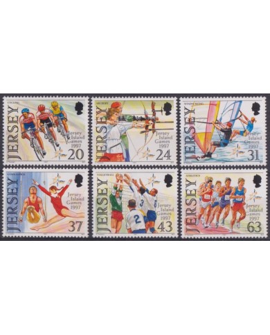 F-EX59978 JERSEY UK ENGLAND MNH 1997 ISLAND GAMES ARCHERY CYCLE VOLLEYBALL.
