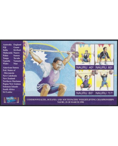 F-EX55794 NAURU MNH 1998 OCEANIA & SOUTH PACIFIC WEIGHTLIFTING CHAMPIONSHIP.