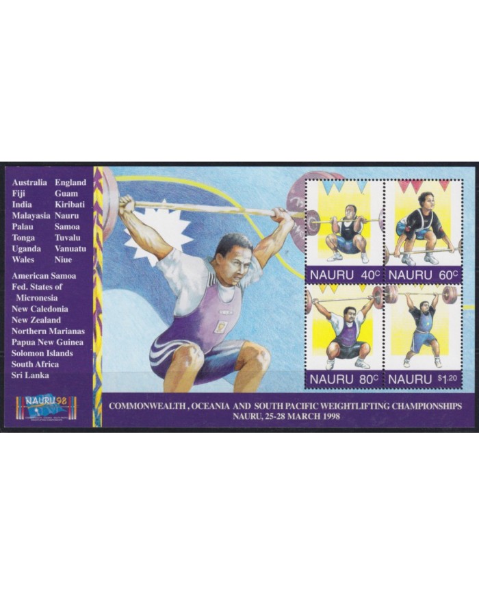 F-EX55794 NAURU MNH 1998 OCEANIA & SOUTH PACIFIC WEIGHTLIFTING CHAMPIONSHIP.