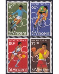 F-EX57612 ST VINCENT MNH 1980 BASKET CYCLING ATHLETISM SOCCER HURRICANE RELIEF.