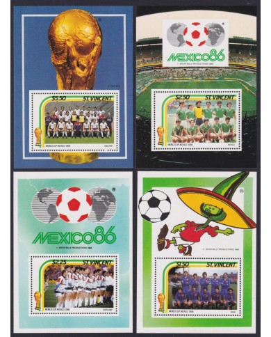 F-EX57589 ST VINCENT MNH 1986 SOCCER CHAMPIONSHIP SHEET.