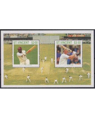 F-EX56335 ST VINCENT MNH 1988 CRICKET CRICKETERS SHEET.